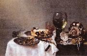 HEDA, Willem Claesz. Breakfast Table with Blackberry Pie Germany oil painting reproduction